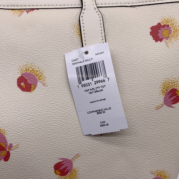 Coach City Tote With Pop Floral Print - Picture 8 of 10